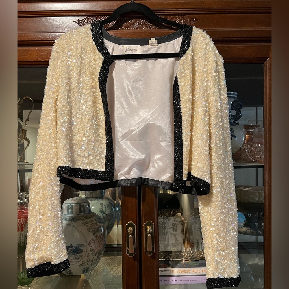 Vintage 80s Neiman Marcus Silk & Sequin jacket